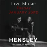 Hensley husband and wife acoustic duo performing live at Wilson’s Bar & Grill in Hilliard on January 23, 2026.