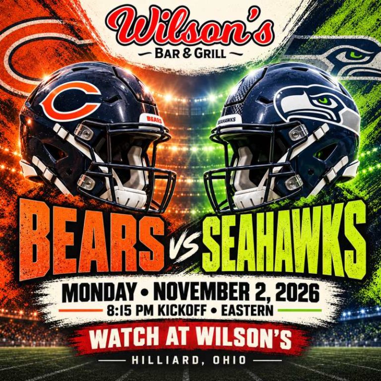 Bears vs. Seahawks at Wilson’s | November 2 at 8:15 PM Eastern, Hilliard, Ohio.