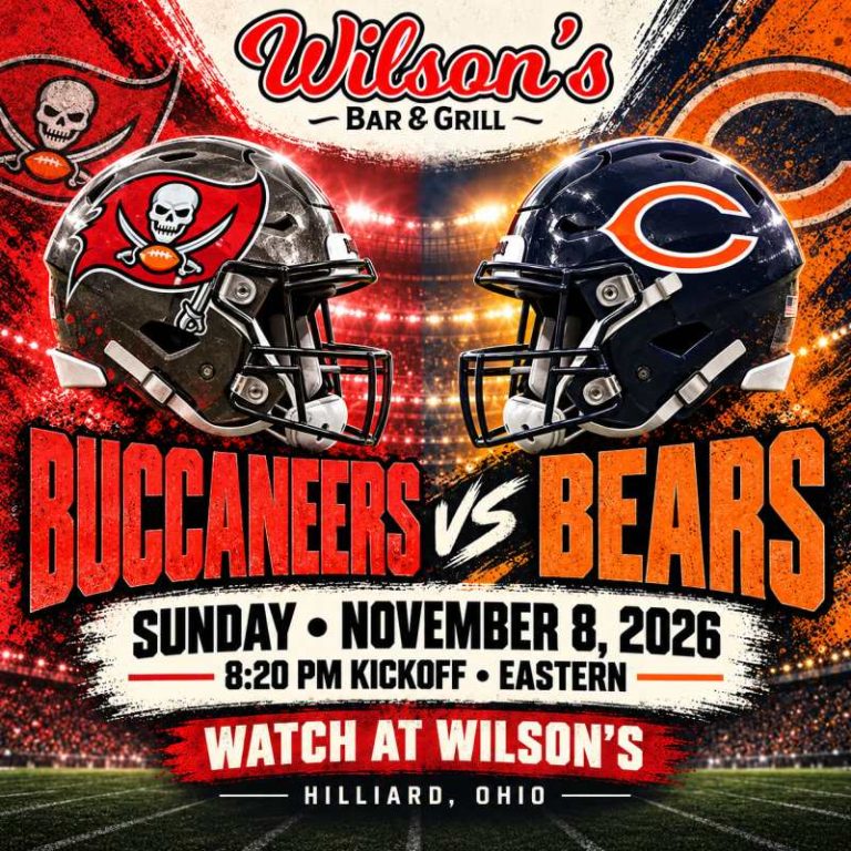 Buccaneers vs. Bears at Wilson’s | November 8 at 8:20 PM Eastern, Hilliard, Ohio.