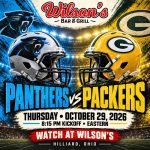 Panthers vs. Packers at Wilson’s | October 29 at 8:15 PM Eastern, Hilliard, Ohio.