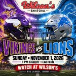 Vikings vs. Lions at Wilson’s | November 1 at 1 PM Eastern, Hilliard, Ohio.